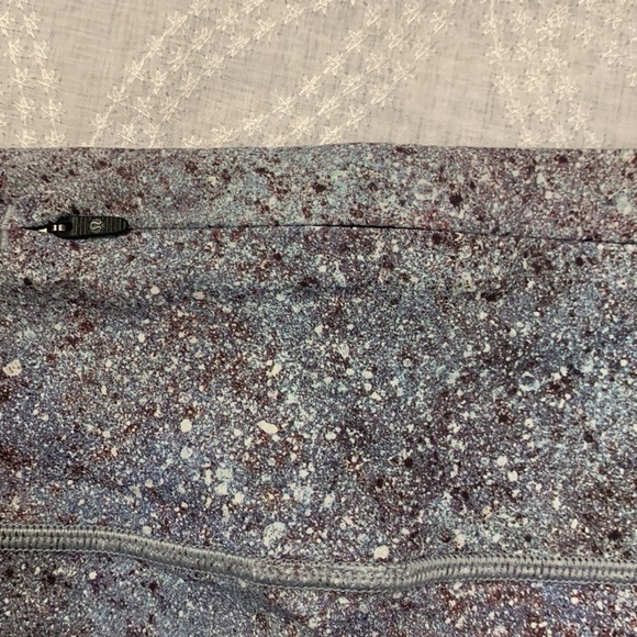 LULULEMON Stone/ Pink Paint Splattered Wunder Under Hi Rise Leggings Size 6 - Picture 8 of 14